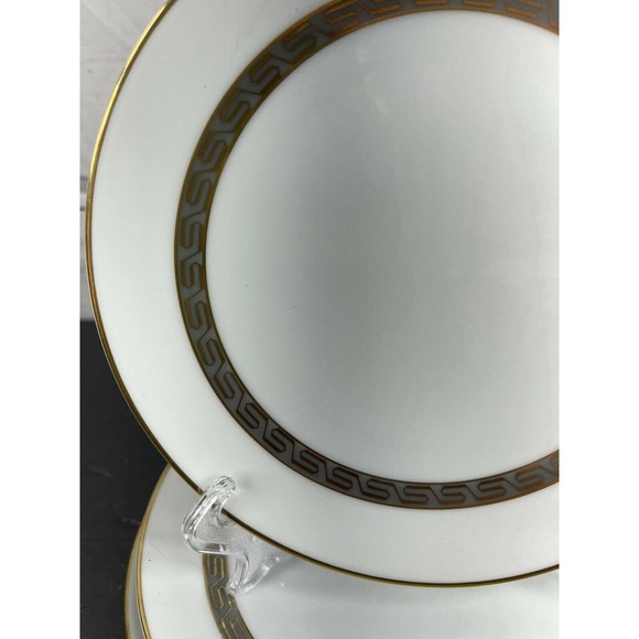 Noritake China Japan Hartford White Grey Gold Trim 6-1/2" Bread Plates Set Of 4 - Picture 2 of 7